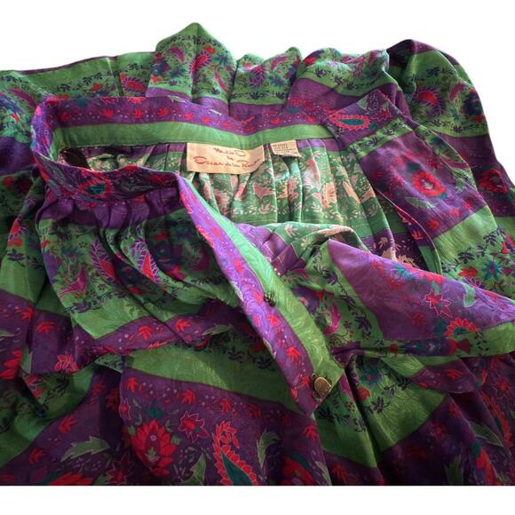 Vintage O by Oscar De la Renta Silk skirt women’s size 8 - Picture 10 of 12